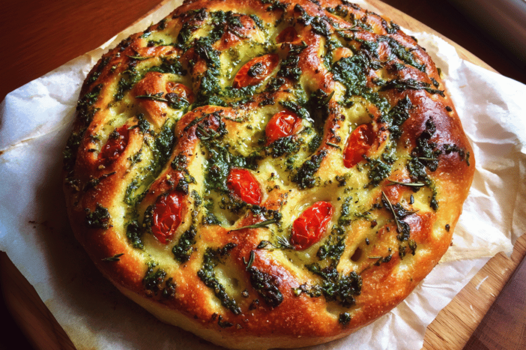 Focaccia Bread with Pesto