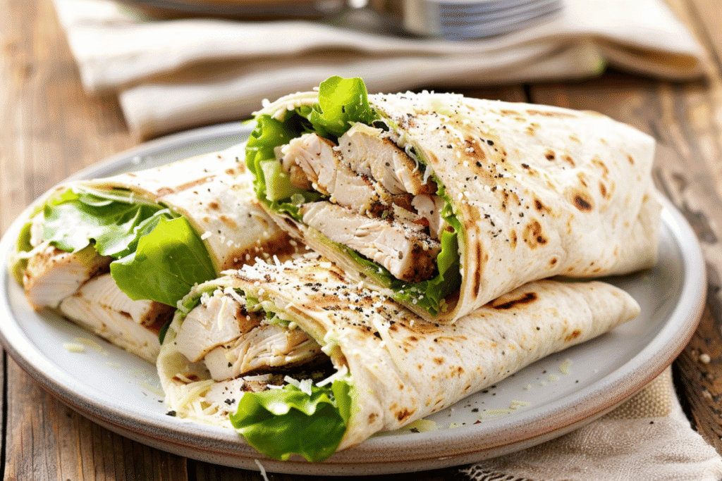 Chicken Caesar Salad Wraps