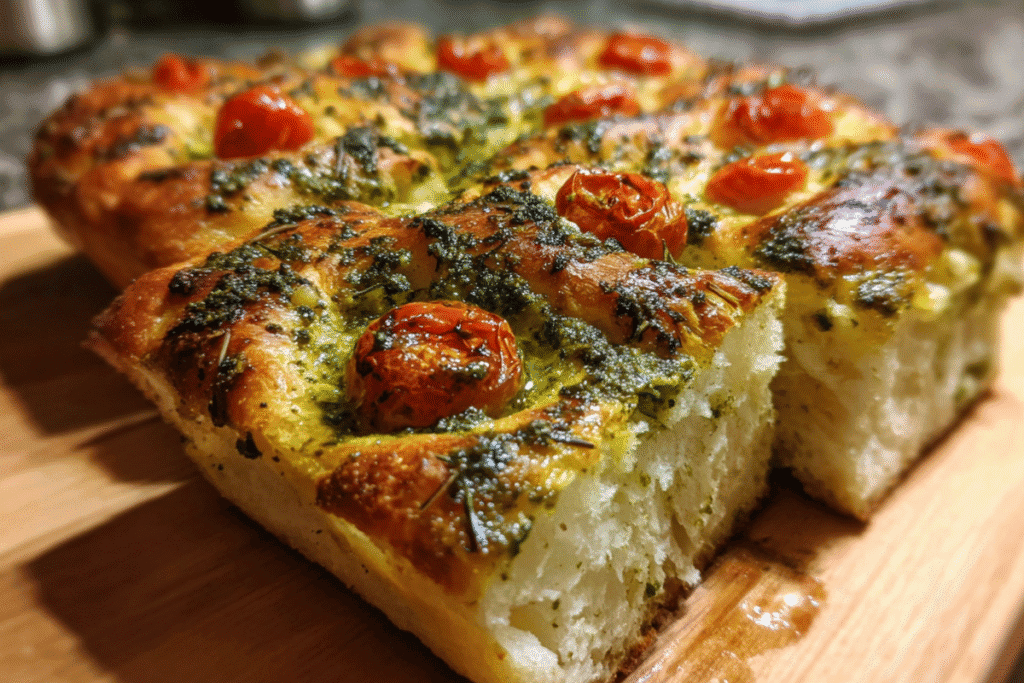 Focaccia Bread with Pesto