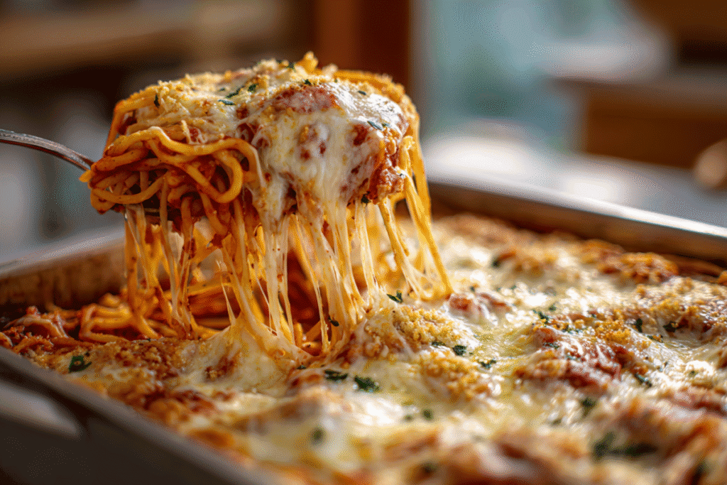 Creamy Southern Spaghetti Bake