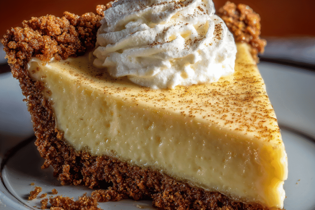 Eggnog Pie with Gingerbread Crust