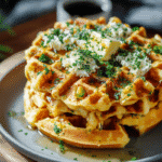 Savory Cheddar Jalapeño Cornbread Waffles