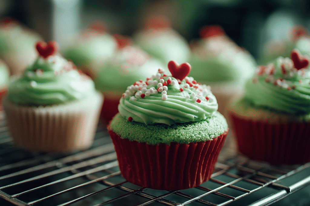 Easy Mini Grinch Cupcakes