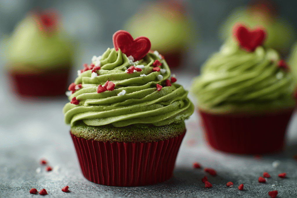 Easy Mini Grinch Cupcakes