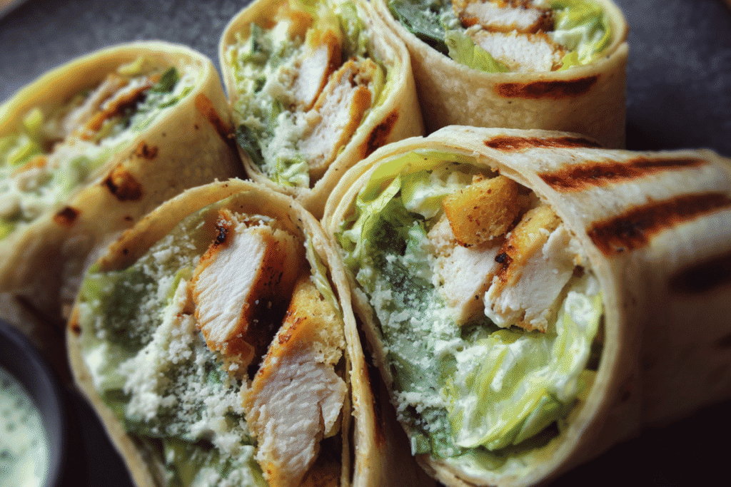 Chicken Caesar Salad Wraps