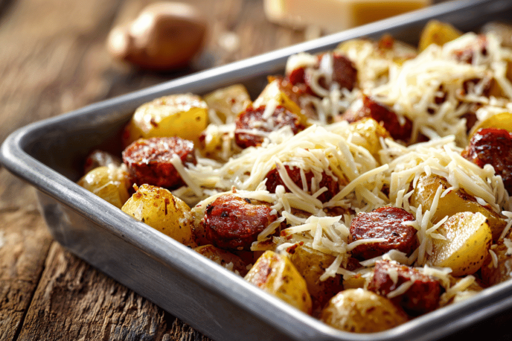 cheesy ranch potatoes & smoked sausage