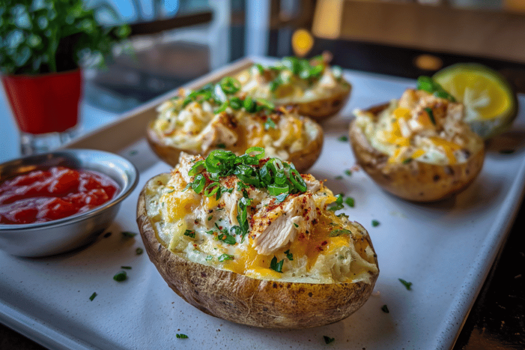 Cajun cheesy chicken jacket potato