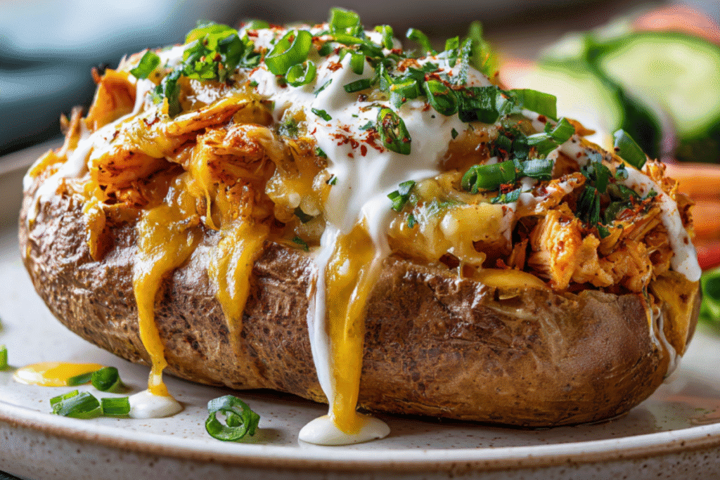 Cajun cheesy chicken jacket potato