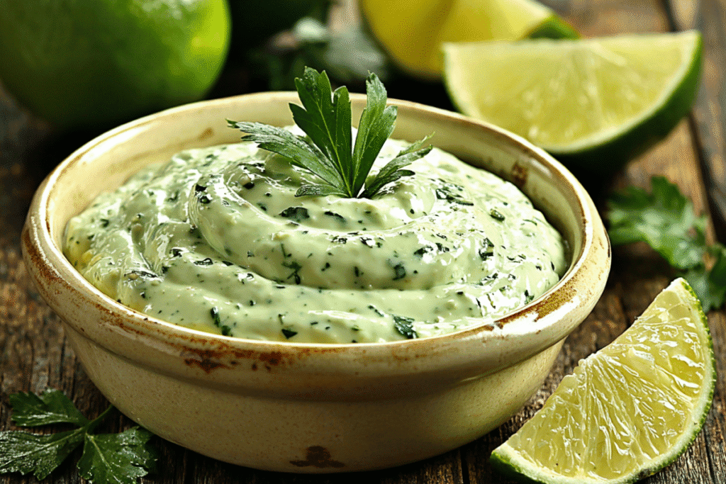 Creamy Garlic Lime Cilantro Sauce