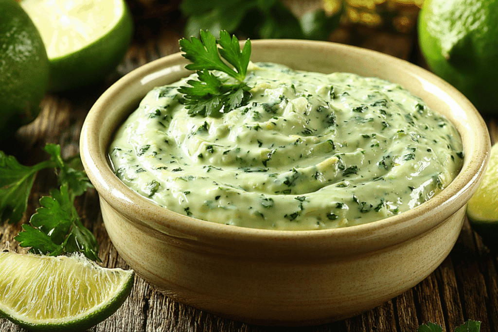 Creamy Garlic Lime Cilantro Sauce