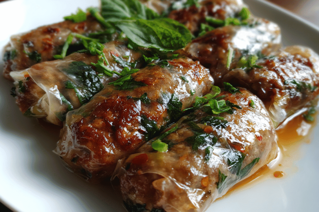 Thai Basil Beef Rolls