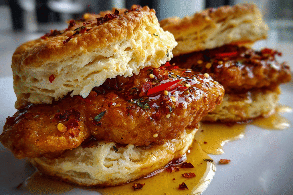 hot honey chicken biscuits