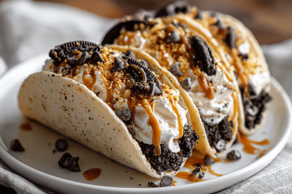 Oreo Crunch Cheesecake Tacos