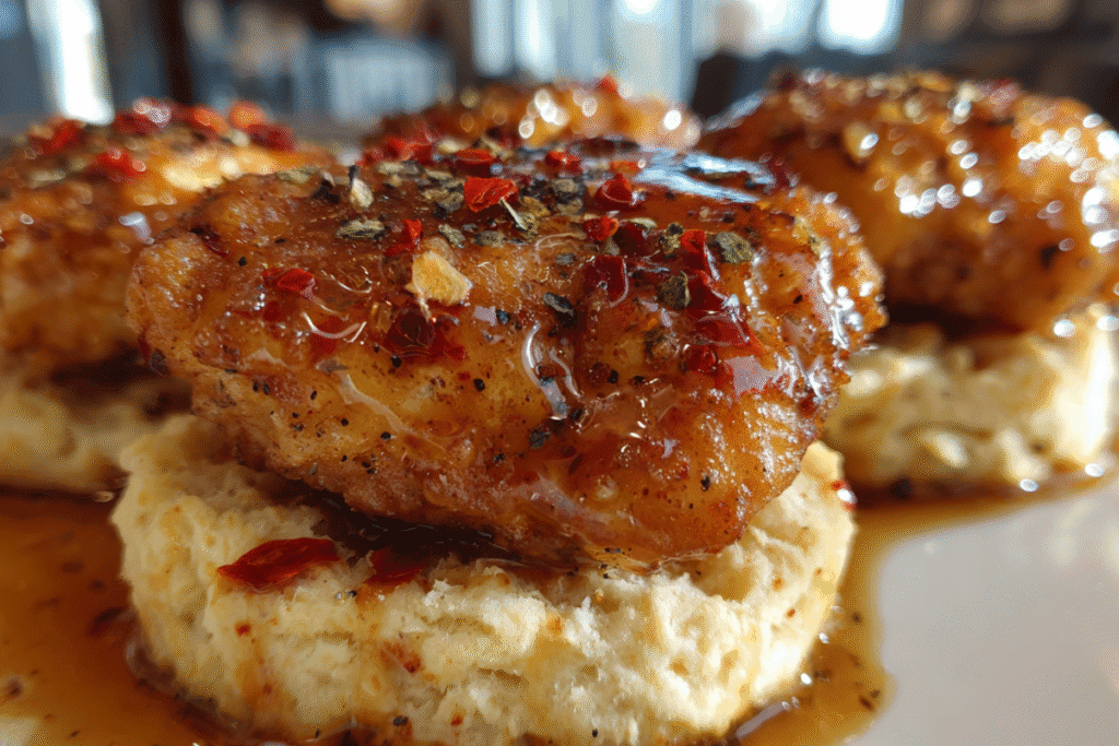 hot honey chicken biscuits
