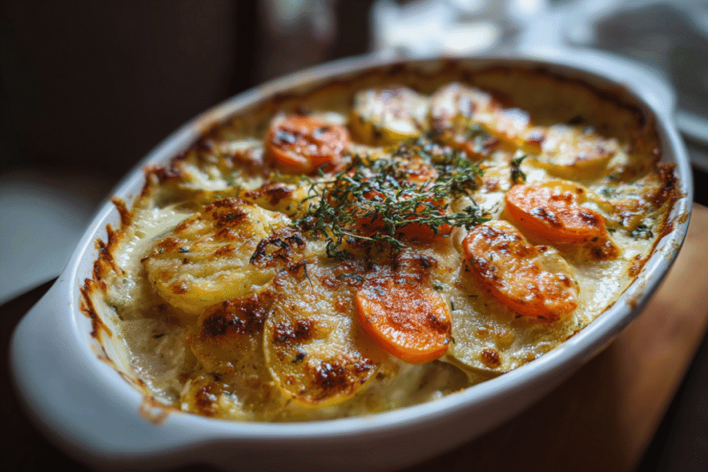 potato leek and carrot gratin