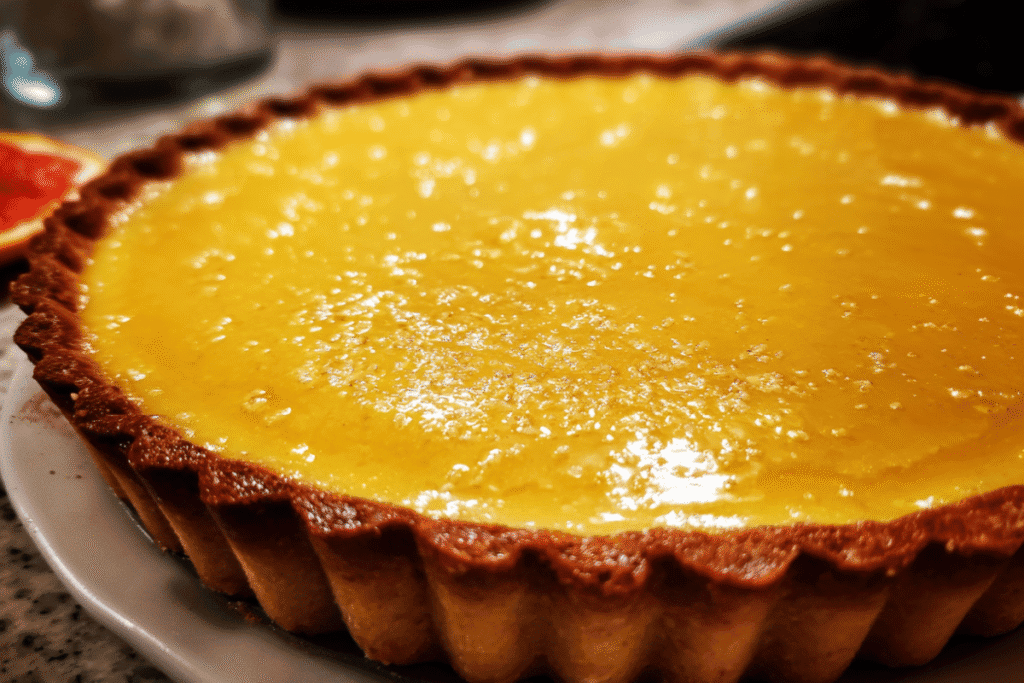 silky grapefruit curd tart