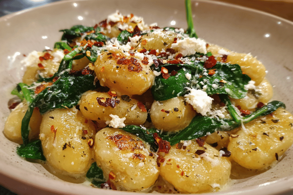 Creamy Gnocchi with Spinach and Feta