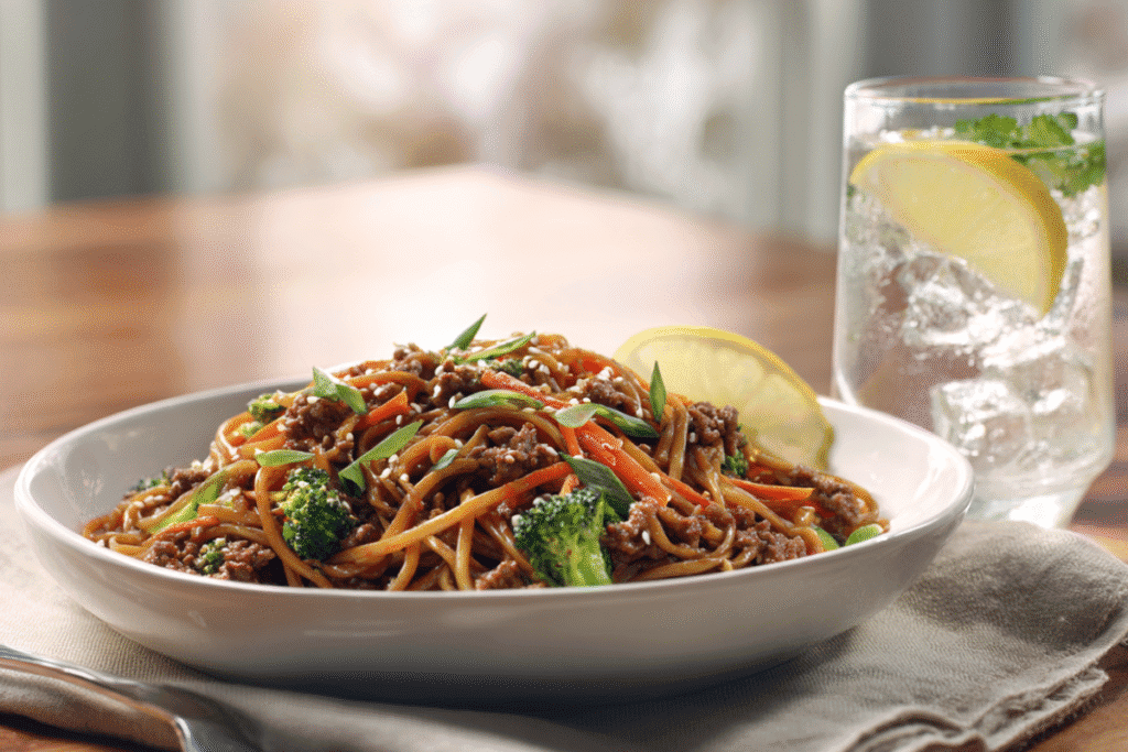 Asian Ground Beef Noodles