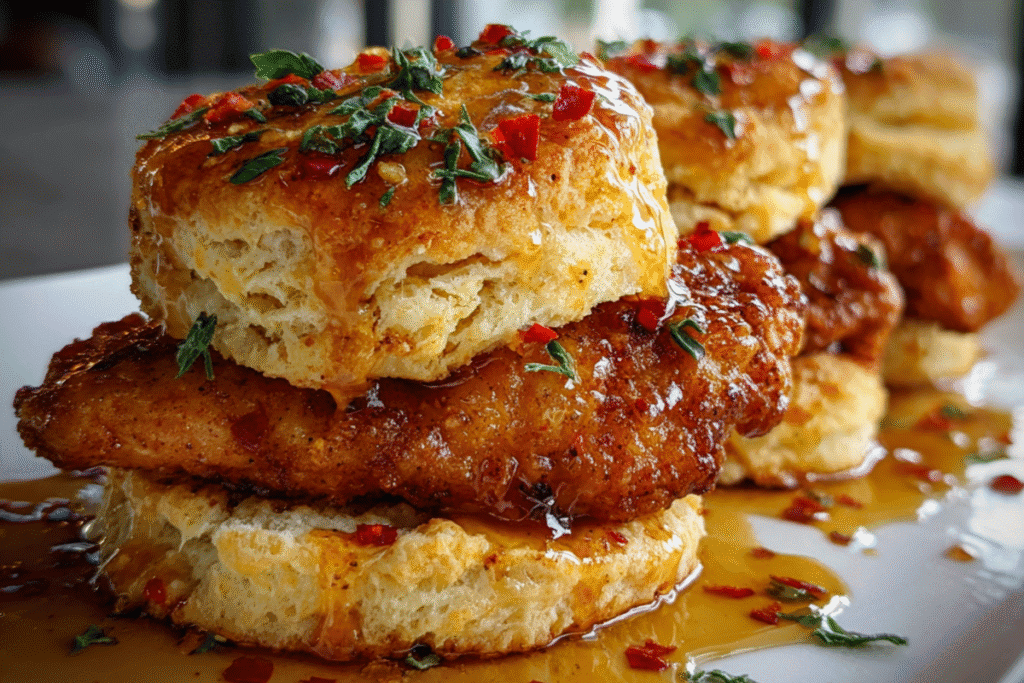 hot honey chicken biscuits
