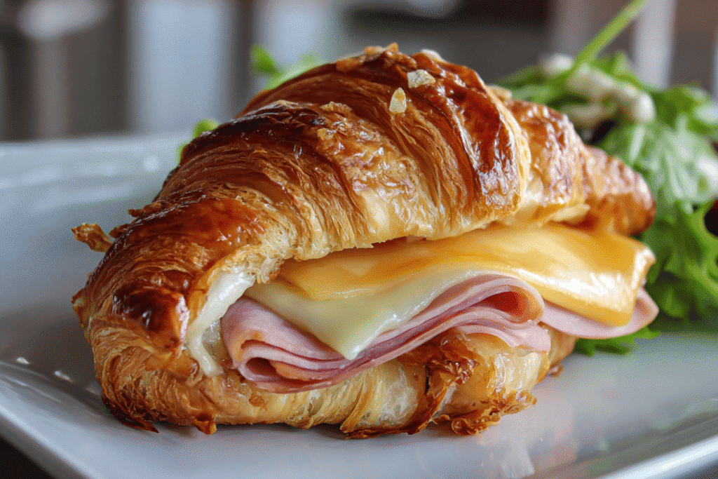 Air fryer ham and cheese croissants