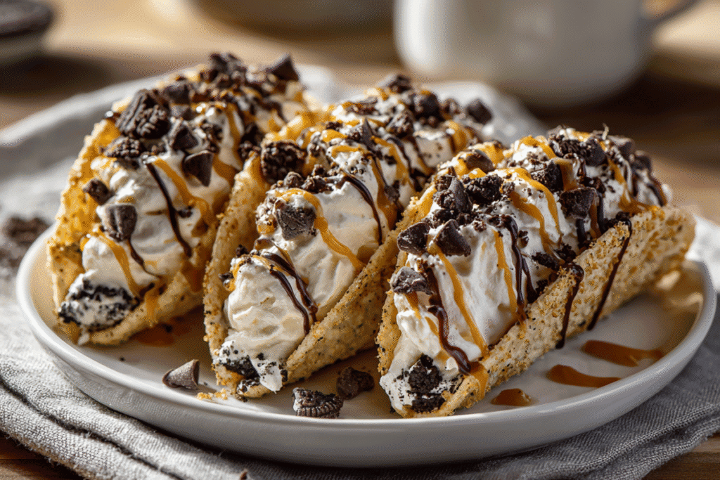 Oreo Crunch Cheesecake Tacos