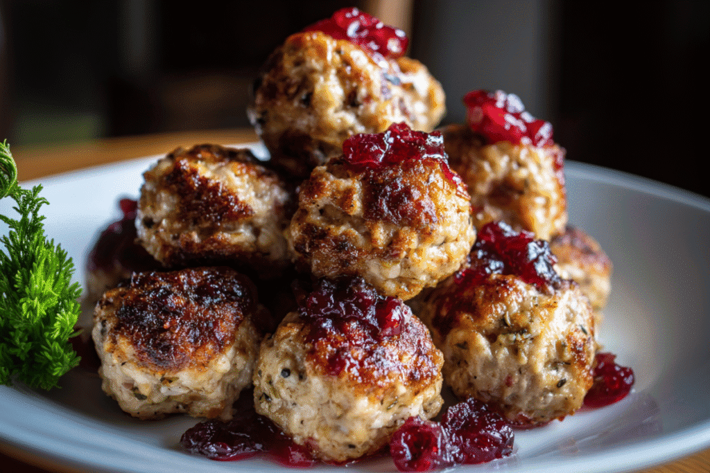 cranberry turkey balls