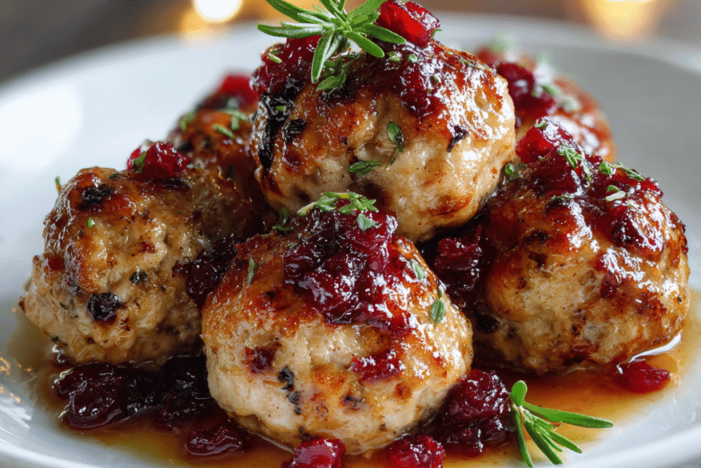 cranberry turkey balls