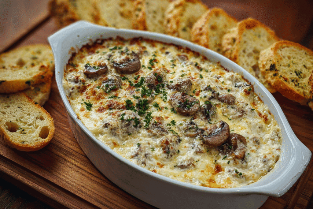 creamy stuffed mushroom dip